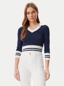 Guess Sweter W5GR46 Z3L10 Granatowy Regular Fit. Niebieskie swetry klasyczne Guess, l, z wiskozy, bez kołnierzyka. Za 189,99 zł.
