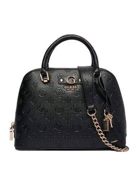 Guess Torebka Dita HWPD76 02050 Czarny. Czarne kuferki Guess, z aplikacjami, ze skóry, bez dodatków. Za 349,99 zł.