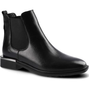 Czarne Botki Carinii Damskie Modne Obuwie Jesienne. Czarne botki Carinii, na jesień, z aplikacjami, z gumy, bez obcasa, na obcasie, bez zapięcia. Za 329,00 zł.