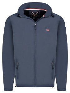 Geographical Norway Kurtka przejściowa "Daril" w kolorze granatowym rozmiar: L. Niebieskie kurtki Geographical Norway, l, z aplikacjami, bez kaptura. Za 122,96 zł.