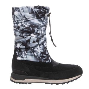 GEOX damskie śniegowce ZLN 0790 - skóra, wodoodporne. Białe buty zimowe Geox, ze skóry, bez obcasa, bez zapięcia. Za 419,99 zł.