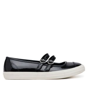 Baleriny Converse. Czarne balerinki Converse, bez wzorów, bez obcasa, bez zapięcia. Za 219,99 zł.