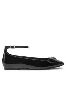 Guess Baleriny FLPLVV PAT02 Czarny. Czarne balerinki Guess, z aplikacjami, z materiału, bez obcasa, bez zapięcia. Za 299,99 zł.