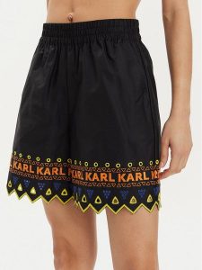 KARL LAGERFELD Szorty materiałowe 241W1003 Czarny Regular Fit. Czarne szorty KARL LAGERFELD, bez wzorów, z bawełny. Za 679,99 zł.