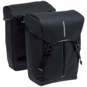 Torba na bagażnik rowerowy „Sports double” MIK. Czarne shopper bag NEW LOOXS, bez wzorów, bez dodatków. Za 499,00 zł.