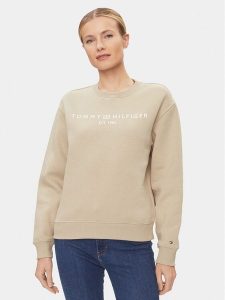 Tommy Hilfiger Bluza WW0WW39791 Beżowy Relaxed Fit. Brązowe bluzy TOMMY HILFIGER, xl, bez wzorów, z bawełny, bez kaptura. Za 249,99 zł.
