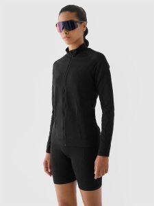 4F Bluza treningowa bezszwowa rozpinana bez kaptura 4F x Anna Lewandowska - czarna L/XL. Czarne bluzy 4f, l, bez wzorów, z dzianiny, bez kaptura. W wyprzedaży za 119,99 zł.