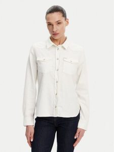 Guess Koszula W5GH35 D5NW1 Biały Regular Fit. Białe koszule Guess, xl, z aplikacjami, z bawełny, bez kołnierzyka, bez ramiączek. Za 189,99 zł.