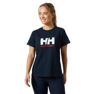 Koszulka damska Helly Hansen Logo 2.0. Niebieskie bluzki Helly Hansen, bez wzorów, z bawełny, sportowe, bez kołnierzyka, bez ramiączek. Za 109,99 zł.