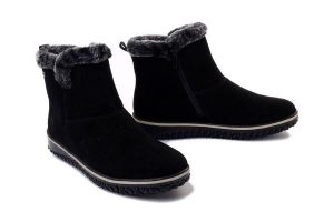 RIEKER TEX Z4266-00 black, botki damskie. Czarne botki Rieker, na zimę, bez wzorów, bez obcasa, bez zapięcia. Za 399,90 zł.