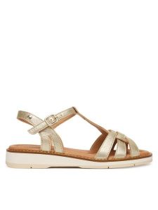 Pikolinos Sandały Roquetas W9B-0789Cl Złoty. Żółte sandały Pikolinos, bez wzorów, ze skóry, bez obcasa, na płaskiej podeszwie, bez zapięcia. Za 559,99 zł.