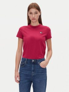 Tommy Jeans T-Shirt Tjw Reg Badge Tee DW0DW20153 Różowy Regular Fit. Czerwone t-shirty Tommy Jeans, m, bez wzorów, z bawełny, bez kołnierzyka, bez ramiączek. Za 119,99 zł.