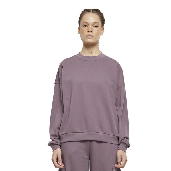 Bluza Damska Frotte Z Okrągłym Dekoltem Oversize. Fioletowe bluzy Urban Classics, xl, bez wzorów, bez kaptura. Za 120,99 zł.