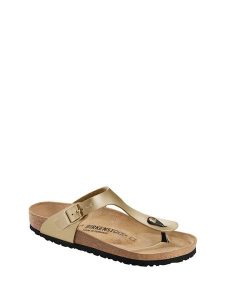 Birkenstock Japonki "Gizeh" w kolorze złotym rozmiar: 41. Żółte klapki Birkenstock, bez wzorów, z otwartym noskiem, bez obcasa. Za 350,56 zł.