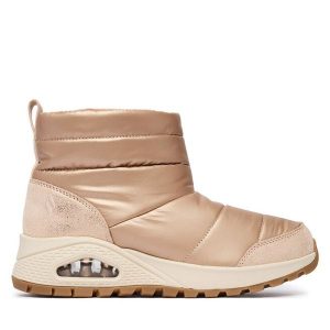 Śniegowce Skechers. Żółte buty zimowe Skechers, bez obcasa, bez zapięcia. Za 449,99 zł.
