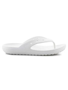 Crocs Japonki "Classic" w kolorze białym rozmiar: 41/42. Białe klapki Crocs, bez wzorów, z otwartym noskiem, bez obcasa. Za 74,46 zł.