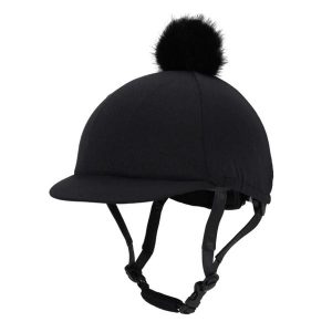 Czapka na kask jeździecki QHP Glitter. Czarne czapki QHP, bez wzorów, z elastanu. Za 133,00 zł.
