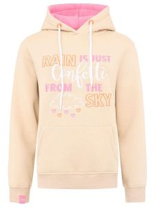 Zwillingsherz Bluza "Confetti Rain" w kolorze brzoskwiniowym rozmiar: S. Pomarańczowe bluzy Zwillingsherz, s, bez wzorów, z kapturem. Za 175,67 zł.