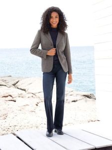 Heine Dżinsy - Regular fit - w kolorze granatowym rozmiar: 38. Niebieskie jeansy Heine, bez wzorów, z tkaniny. Za 106,13 zł.