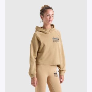Bluza damska DIADORA L. HOODIE CROP MANIFESTO. Czerwone bluzy Diadora, l, bez wzorów, bez kaptura. Za 119,99 zł.
