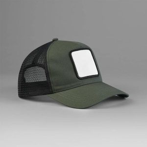 Czapka trucker 5 panelowa z kwadratową naszywką Beechfield. Niebieskie czapki BEECHFIELD, z aplikacjami. Za 76,50 zł.