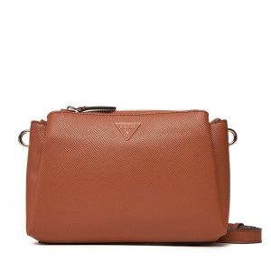 Torebka Guess. Brązowe listonoszki Guess, z aplikacjami, bez dodatków. Za 329,99 zł.