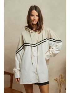 Plume Bluza "Sidonie" w kolorze beżowym rozmiar: L. Brązowe bluzy Plume, l, bez wzorów, z kapturem. Za 140,53 zł.