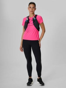 4F Legginsy do biegania szybkoschnące damskie - czarne S. Czarne legginsy 4f, bez wzorów, z materiału, z podwyższonym stanem. Za 169,99 zł.