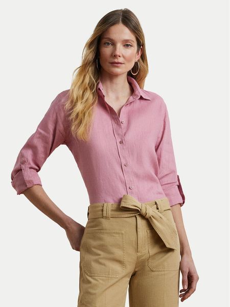 LAUREN RALPH LAUREN Koszula 200782777067 Różowy Relaxed Fit. Czerwone koszule Lauren Ralph Lauren, l, bez wzorów, ze lnu, bez kołnierzyka, bez ramiączek. Za 369,99 zł.