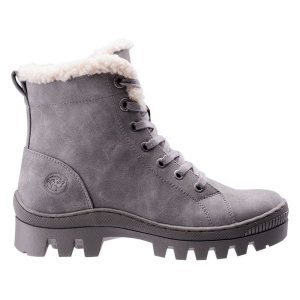 Buty Iguana Imilia Mid 92800555600 szare. Szare botki bez wzorów, z gumy, bez obcasa, bez zapięcia. Za 367,54 zł.