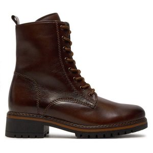 Trzewiki Gabor. Brązowe botki Gabor, bez wzorów, bez obcasa, na płaskiej podeszwie, bez zapięcia. Za 569,99 zł.