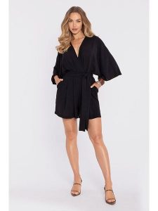 Made of emotion Kombinezon w kolorze czarnym rozmiar: S. Czarne kombinezony Made Of Emotion, s, bez wzorów, z tkaniny, bez kołnierzyka, bez ramiączek. Za 279,99 zł.