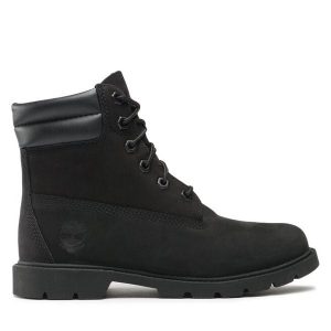 Trapery Timberland. Czarne buty zimowe Timberland, bez obcasa, bez zapięcia. Za 849,99 zł.
