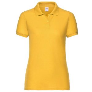 Koszulka Polo Damska 65/35. Niebieskie koszulki sportowe FRUIT OF THE LOOM, bez wzorów, bez ramiączek. Za 63,99 zł.