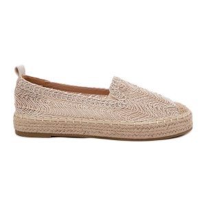 Espadryle Damskie Na Platformie Vinceza 17392 Beżowe beżowy. Brązowe espadryle bez wzorów, z jeansu, bez obcasa, na platformie. Za 179,00 zł.