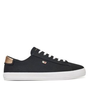 Tenisówki Tommy Hilfiger. Czarne trampki TOMMY HILFIGER, bez wzorów, bez zapięcia. Za 189,99 zł.