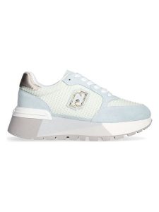Liu Jo Skórzane sneakersy w kolorze kremowo-błękitnym rozmiar: 38. Brązowe trampki Liu Jo, bez wzorów, z materiału, bez zapięcia. Za 309,63 zł.