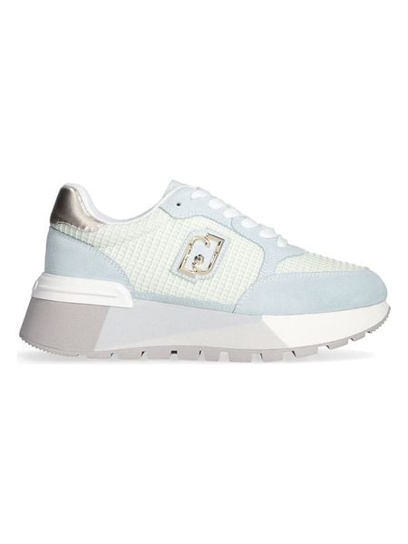 Liu Jo Skórzane sneakersy w kolorze kremowo-błękitnym rozmiar: 38. Brązowe trampki Liu Jo, bez wzorów, z materiału, bez zapięcia. Za 297,05 zł.