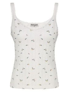 Sublevel Top w kolorze białym rozmiar: L. Białe topy Sublevel, l, bez wzorów, z bawełny, bez kołnierzyka, bez ramiączek. Za 39,99 zł.