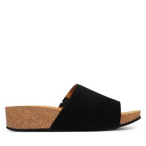 Klapki Scholl. Czarne klapki Scholl, bez wzorów, bez obcasa. Za 374,99 zł.