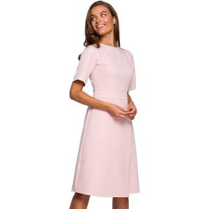 Stylove Sukienka w kolorze jasnoróżowym rozmiar: XXL. Różowe sukienki Stylove, xxl, bez wzorów, bez kołnierzyka, bez ramiączek, midi. Za 192,79 zł.