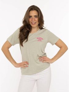 Zwillingsherz Koszulka "Zwillingsherz" w kolorze beżowym rozmiar: M. Brązowe bluzki Zwillingsherz, m, bez wzorów, z wiskozy, bez kołnierzyka, bez ramiączek. Za 82,99 zł.