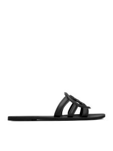 Nine West Klapki CEO-CT1120 Czarny. Czarne klapki Nine West, bez wzorów, z materiału, bez obcasa. Za 89,99 zł.