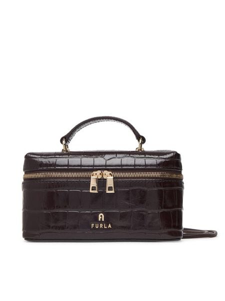 Furla Torebka Camelia Micro WE00625 BX4255 2460S Brązowy ciemny. Brązowe kuferki Furla, bez wzorów, ze skóry, bez dodatków. Za 1 039,00 zł.
