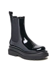 Jenny Fairy Botki WS9157-01 Czarny. Czarne botki Jenny Fairy, bez wzorów, ze skóry, bez obcasa, na płaskiej podeszwie, bez zapięcia. Za 107,98 zł.