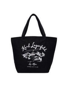 KARL LAGERFELD Torebka B4W50056 Czarny. Czarne shopper bag KARL LAGERFELD, bez wzorów, z materiału, bez dodatków. Za 389,99 zł.
