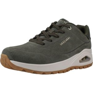 Buty SKECHERS UNO RUGGED-CHILLPROO Zielony. Zielone buty trekkingowe Skechers, ze skóry, bez zapięcia. Za 424,00 zł.