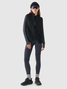 4F Legginsy bezszwowe w prążki damskie - czarne XS/S. Czarne legginsy 4f, bez wzorów, z dzianiny, z podwyższonym stanem. W wyprzedaży za 59,99 zł.