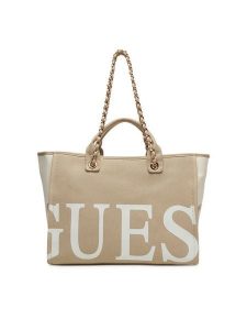 Guess Torebka E6GZ03 WP750 Beżowy jasny. Brązowe torebki klasyczne Guess, z aplikacjami, z bawełny, bez dodatków. Za 399,99 zł.