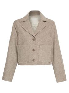 MOSS COPENHAGEN Kurtka przejściowa "Boone Josia" w kolorze beżowym rozmiar: M/L. Brązowe kurtki Moss Copenhagen, l, bez wzorów, z wełny, bez kaptura. Za 249,17 zł.